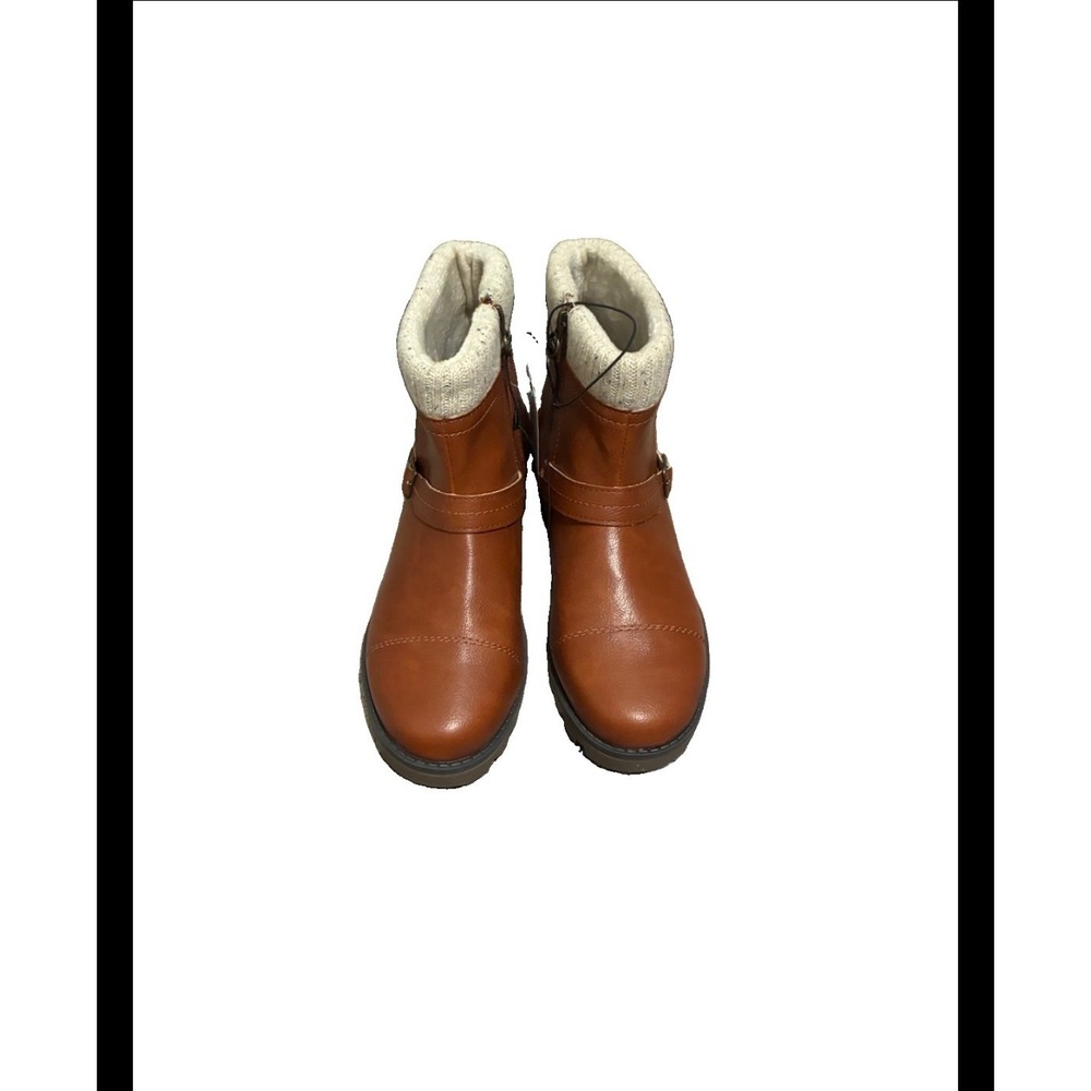 J Sport Violet Women Brown Ankle Boots Knit Collar Memory Foam S5VLT34 Size 8